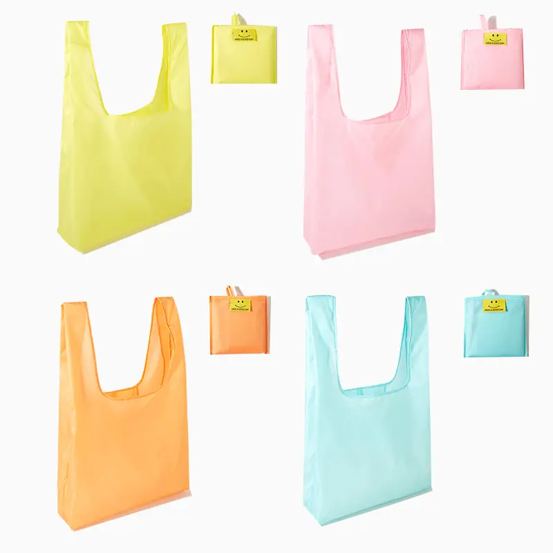 custom polyester nylon foldable tote shopping bag
