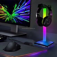 Support de casque de jeu RGB pour ordinateur de bureau, idéal pour les gamers, avec écran LED multicolore, accessoires de jeu