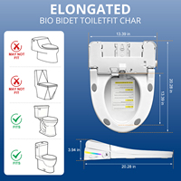 Siège de toilette bidet électrique automatique haut de gamme avec siège chauffant et couvercle à fermeture douce pour salle de bain moderne