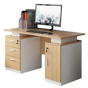Meja Komputer Papan Melamin Penerimaan, dengan Laci Rumah Kantor Meja Eksekutif Furnitur Kantor