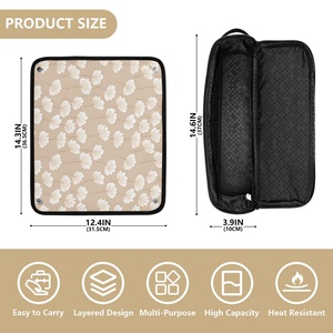 Organizador Portátil Personalizado con Diseño de Flores Hawaianas, Bolsa para Herramientas de Peinado 2 en 1 con Bolsillos Interiores - Product Image 3