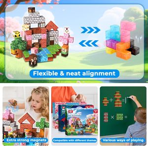 Juego de Bloques de Construcción Magnéticos MYT, Juguetes de Construcción Sensoriales STEM, Edades 4-9, Juego Creativo, Bloques Magnéticos de Plástico, <span class=keywords><strong>2</strong></span> m - Product Image 6