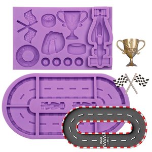 Race Car Rectangle Silicone Decorating Tip <b>Sets</b> for Cake & Cupcake Topper Soap Polymer <b>Clay</b> Crafts-Eco-Friendly Reusable - Product Image 1