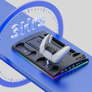 Dudukan pendingin Multifungsi dudukan vertikal pengontrol Ganda dasar pengisi daya untuk konsol PS5 stasiun Dok pengisi daya aksesori game - Product Image 3