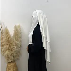 Phổ Biến Mới Bán Buôn Niqab Với Khimar Phụ Nữ Hồi Giáo Chất Lượng Cao Khimar Hijab Thời Trang Hiện Đại 2 Lớp Lớn Khăn Cho Phụ Nữ