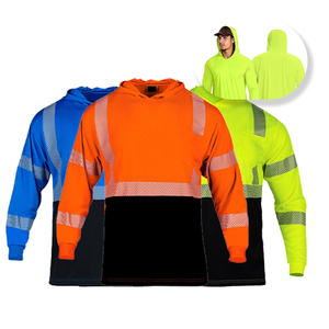 Sudadera de Seguridad con Logotipo Impreso para Hombre, Camisa de Trabajo Reflectante, Transpirable, de Alta Visibilidad, Manga Larga, para Construcción, con Capucha - Product Image 1