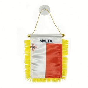 Custom Logo MALTA Pennant <b>Flag</b> for Car Rearview Mirror and Home Decor Digital Printing for Automotive and Education - Product Image 1