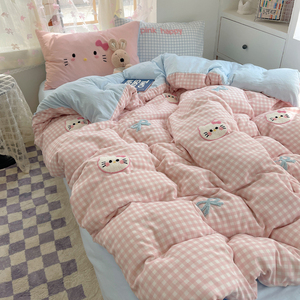 Nhẹ Dễ Thương Gió Những Đám Mây Lông Cừu Tấm Bộ Ngọt Ngào Và Vô Hót Sữa Loại Cho Mùa Đông Bộ Đồ Giường Thoáng Khí Thoải Mái - Product Image 5