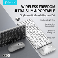 Combo de Teclado y Ratón Inalámbrico Delgado para Juegos KB-04, 2.4G, Recargable, Silencioso, Disponible en Stock