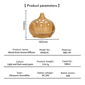 Bán buôn xách tay 500ml thơm Máy phun sương tinh dầu khuếch tán siêu âm điện độ ẩm không khí ánh sáng ban đêm lớn từ xa - Product Image 3