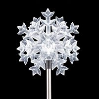Ensemble de 2 lampes LED solaires à piquets de jardin en forme de flocon de neige 3D, indice de protection IP65, pour décoration extérieure de Noël et de fêtes