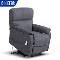 Fauteuil Électrique Relevable MANWAH CHEERS pour Personnes Âgées – Fauteuil Inclinable Confortable en Tissu Rembourré pour Salon, Siège Autoportant