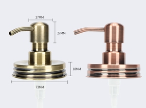 En gros Or Mason Jar Couvercle Buse Ensemble 304 pompe en acier inoxydable pour pompe à bouteille manuelle - Product Image 3