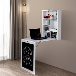 Modern Home Hanging <strong>Foldable</strong> <strong>Wall</strong> Mounting Table <strong>Desk</strong>, Wooden <strong>Foldable</strong> Folding Table with Blackboard - Product Image 2