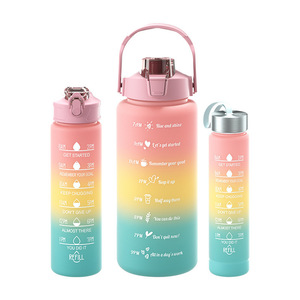 Botol Minum PC Tiga Bagian, Kapasitas Besar, Motif Gradasi Es, Portable, untuk Olahraga - Product Image 4