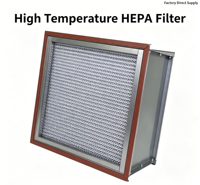 jinbaili Filter Udara HEPA H14 2-Seksi Berbahan Fiberglass Tahan Suhu Tinggi Efisiensi Tinggi 99.95% 175F