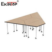 Chaise et table d'apprentissage combinées pliables Ekintop pour étudiants, réglables, de forme trapézoïdale, pour réunions scolaires