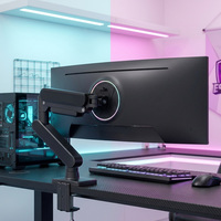 Soporte Ergonómico para Monitor con Resorte de Gas Negro para Pantallas de 27 Pulgadas, MOQ Bajo, Diseño Personalizado OEM ODM, 2 a 10 KG