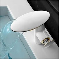 Robinet de lavabo de salle de bain cascade blanc à poignée unique de luxe moderne Design contemporain noyau de valve en céramique fabriqué en laiton durable pour