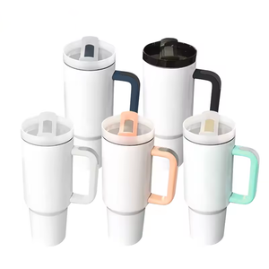 Mug de voyage isotherme en acier inoxydable 20 oz avec poignée, motif cœur, entrepôt USA - Product Image 1