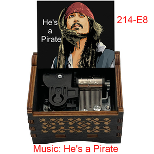 Caja de Música de Madera Vintage con Mecanismo de Cuerda, Diseño de Pirata, Regalo Especial y Lindo para Amigos, Cumpleaños, Navidad - Product Image 3