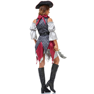 Disfraz de Pirata Retro para Mujer, Tallas M-XL, Disfraz de Piratas del Caribe, Uniforme de Cosplay para Halloween, Actuación en Escenario, Vestido de Poliéster - Product Image 2