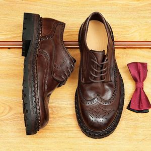 Chaussures pour hommes en cuir véritable, tendance 2026, à lacets, pour le bureau, décontractées et formelles - Product Image 2