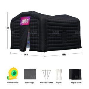 Tente de boîte de nuit gonflable noire de style moderne portable Oxford personnalisée certifiée CE 18x16x12 pieds - Product Image 6