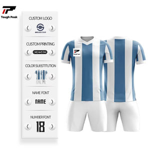 Summer Soccer Wear 100% Poliéster V-neck Short Sleeved Jersey Versão do Jogador Uniformes Treinamento de Futebol OEM Service Club Jerseys - Product Image 1
