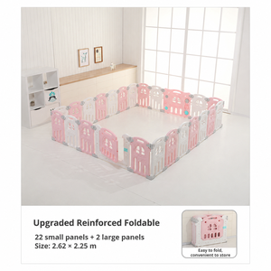 Parc pour bébé surdimensionné <span class=keywords><strong>22</strong></span>+2 panneaux, clôture de sécurité pliable pour enfant, grande zone d'activités intérieure pour tout-petits 2,62x2,25m - Product Image 1