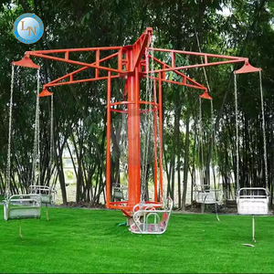 Conception de projet de parc d'attractions non motorisé <span class=keywords><strong>Manpower</strong></span> Tirez la corde et tournez Simple Swing Ride Flying Chair - Product Image 2
