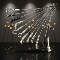 Kit de suspension de câble aéronautique en cuivre avec crochet à boucle de maintien - Noir, Tailles personnalisables, Gestion des fils et câbles fixes
