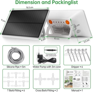 Micro kit d'irrigation goutte à goutte solaire <span class=keywords><strong>automatique</strong></span> intelligent système d'arrosage pour <span class=keywords><strong>arroseur</strong></span> de culture de plantes d'<span class=keywords><strong>intérieur</strong></span> - Product Image 5