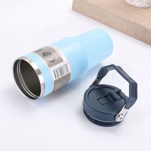 Bouteilles isothermes en acier inoxydable de 30 oz avec couvercle à paille et poignée – Vente en gros - Product Image 1
