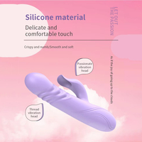 Juguete Sexual Telescópico con Calefacción para Adultos, Doble Estimulación Vaginal, Estimulador de Punto G y Clítoris, Potente Vibrador de Conejo, Dildo para Mujeres