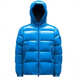 Shinny Puffer Jacket Blue Color High Quality Mens Down Puffer Jacket Winter Custom Logo Puffy Winter <b>Padded</b> Bubble Jackets Men - Product Image 4