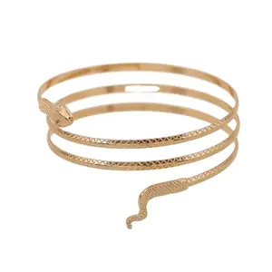 wholesale personalized wrap gold animal charm jewelry snake shaped bracelet in silver