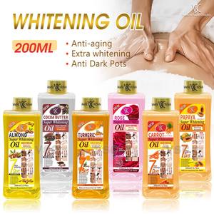 Huile corporelle à <span class=keywords><strong>l</strong></span>'amande et à la papaye 200 ml, très vendue, hydratante, super éclaircissante, huile essentielle, huile de massage corporel à la carotte et au curcuma - Product Image 6