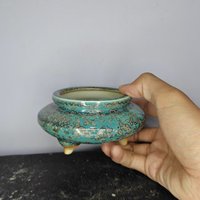 Pot à bonsaï émaillé de Yixing en forme d'encensoir
