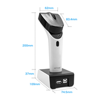Escáner de código de barras RFID 2D híbrido inalámbrico, interfaz USB/COM, etiquetas RFID UHF, lector 1D/2D QR BT para sistema de hostelería minorista