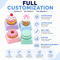 Custom Soft PVC 3D Dessert Keycaps Cute Donut Cupcake Ice Cream Key Caps Kawaii Artisan Keycap for Mechanical Keyboard Wholesale