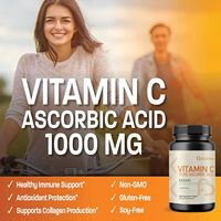 OEM Vente en gros Compléments alimentaires Haute puissance Acide ascorbique pur Comprimés végétariens de vitamine C 1000mg pour le soutien immunitaire