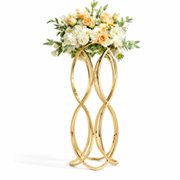 Support de fleurs de mariage en métal doré de qualité supérieure, hauteur 80 cm, support de toile de fond géométrique durable pour la décoration d'événements mondiaux