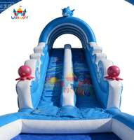 Toboggan aquatique gonflable en PVC écologique sur le thème de l'océan avec piscine pour enfants, idéal pour la location commerciale lors de fêtes/événements estivaux