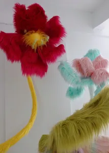 N-184 artificial gigante hecho a mano, margaritas, amapola, <span class=keywords><strong>lirio</strong></span>, Rosa peonía, flores de boda con soporte para exhibición de ventana - Product Image 6