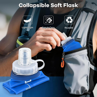 Gourde souple portable écologique avec logo personnalisé, résistante à l'eau, pour la course à pied et les activités de plein air