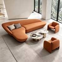 Ensemble de canapés en cuir italien moderne et minimaliste pour bureaux, réceptions d'entreprise, hôtels, hôpitaux, espaces résidentiels, salles de séjour