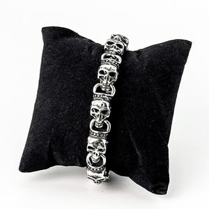 <b>Mens</b> Stainless Steel Cuban Link Bracelet Heavy Duty Black Oxidized Retro Gothic Punk Biker Style Jewelry Adjustable for <b>Men</b> - Product Image 4