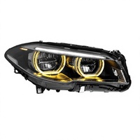 Ensemble de phares LED 12V pour Série 5 F10 F18 2011-2017, Angel Eye DRL Jaune Blanc, phares améliorés