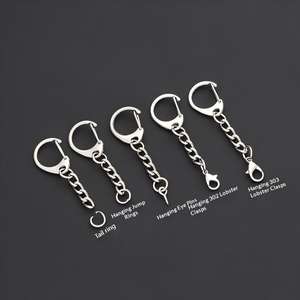 Ganci a D per Creazione di Gioielli Fai-da-Te, Accessori per Portachiavi in Metallo Argento - Product Image 1